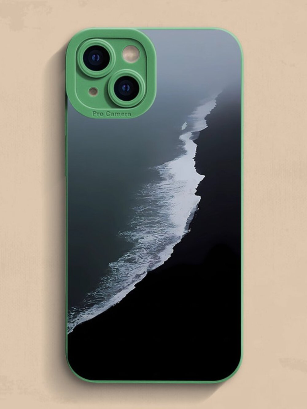 Green Frame Moody Beach Phone Case